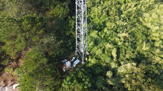 广西移动一座座基站一条条光缆铺就的偏远山村信息天路。黄媛 摄