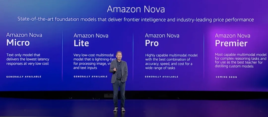 亚马逊 CEO 安迪·贾西宣布 Amazon Nova 系列大模型 丨来自：极客公园