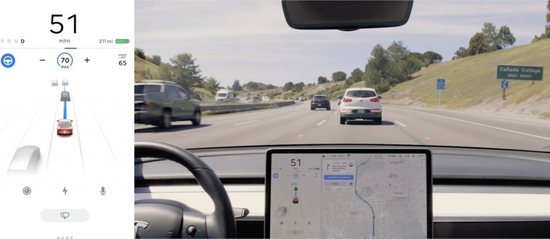 特斯拉将基于视觉系统的自动辅助驾驶最高速度提高到136公里/小时